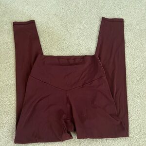 Aerie Maroon Mid-Rise Leggings